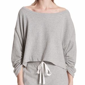 NWT $195 A.L.C. Ember Ruched Sleeve Sweatshirt in Gray - size XS!